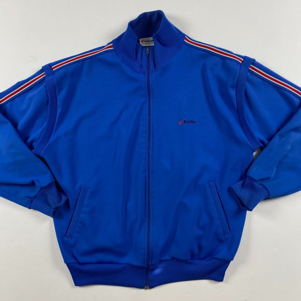 Vintage Lotto Track Training Jacket Men's XL Blue Polyester Korea